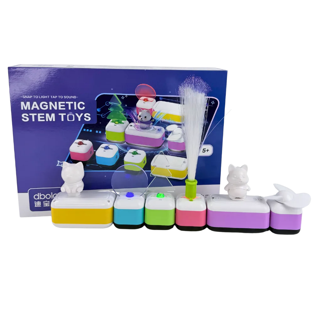 Μαγνητικό εκπαιδευτικό σετ STEM 5+ με LED, μουσικό κουτί και ανεμιστήρα